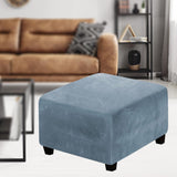 Square Slipcovers Stretch Elastic Pouffe Footstool Protect Single Seat Sofa Gray Blue