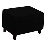 Maxbell Footrest Slipcover Stretch Velvet Dustproof Accessories Living Room Flexible Black