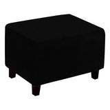 Maxbell Footrest Slipcover Stretch Velvet Dustproof Accessories Living Room Flexible Black