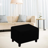 Maxbell Footrest Slipcover Stretch Velvet Dustproof Accessories Living Room Flexible Black