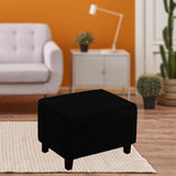 Maxbell Footrest Slipcover Stretch Velvet Dustproof Accessories Living Room Flexible Black