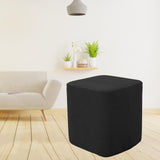 Maxbell  Square Foot Rest Ottoman Covers Decorative Footstool Slipcover Black