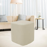 Square Foot Rest Ottoman Covers Decorative Footstool Slipcover Milky White