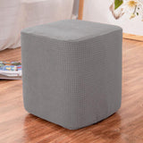 Square Foot Rest Ottoman Covers Decorative Footstool Slipcover Gray