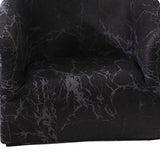 Stretchy Soft Velvet Tub Chair Covers Removable Furniture Protector Washable black marbling