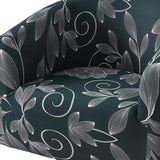 Stretchy Soft Velvet Tub Chair Covers Removable Furniture Protector Washable blue leaves prints