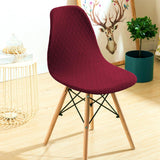 High Stretch Shell Chair Slipcover Banquet Armless Chair Covers Wine Red