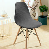 High Stretch Shell Chair Slipcover Banquet Armless Chair Covers Dark Gray