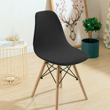 Armless Shell Chair Seat Cover Mid-Century Living Room Slipcover Black