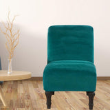 Velvet Stretchy Chair Slipcover Cover Decor for Home Hotel Dark Green