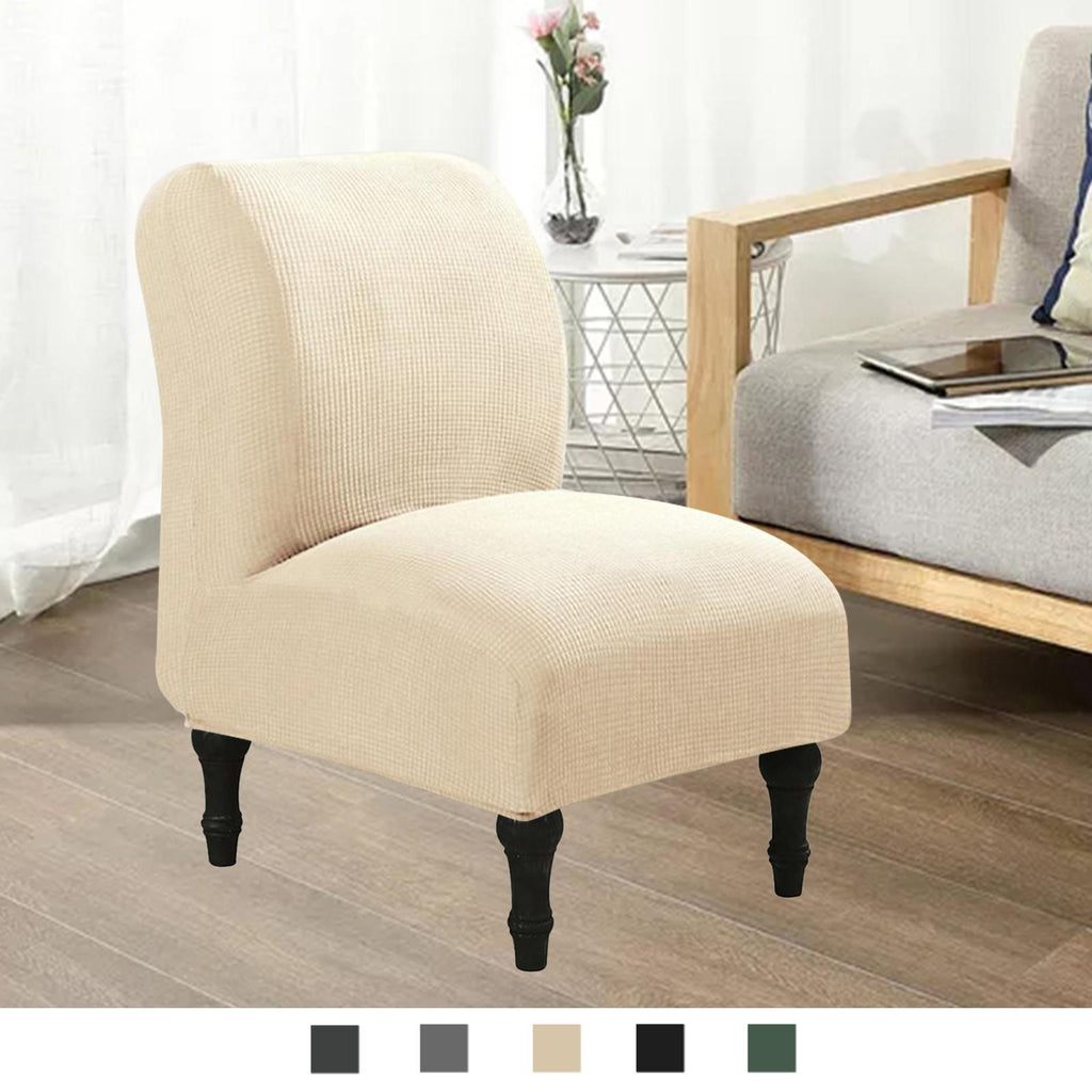 Maxbell  Jacquard Armless Chair Slipcover Decorative Sofa Cover Washable Dark Gray