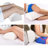 Memory Foam Half Moon Cushion Pillow Bed Back Neck Leg Knee Relief Support