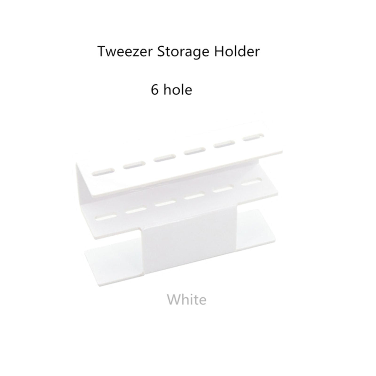 6 Hole Eyelash Tweezers Display Stand Acrylic Storage Desk Organizer White