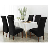 Soft High Back Chair Cover Corn Fleece Slipcover Protector Decor Flexible Black