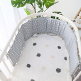 Baby Bumper Pads Comfortable Crib Protector Cotton For Cribs Grey Dot
