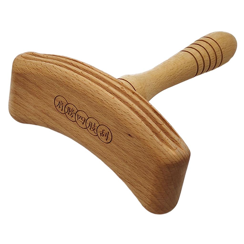 Wood Guasha Stick Scraping Rod Manual Massage for Back Head Neck Pain Relief