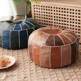 Boho Moroccan Pouf Cover Footstool Storage Ottoman Room Decor Living Room round