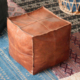 Boho Moroccan Pouf Cover Footstool Storage Ottoman Room Decor Living Room square light brown