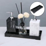 Resin Bathroom Tray Perfume Jewelry Makeup Toiletry Organizer Plate Black