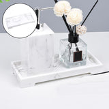 Resin Bathroom Tray Perfume Jewelry Makeup Toiletry Organizer Plate White