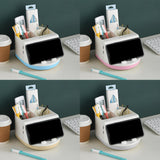 Maxbell Makeup Storage Holder Phone Charging Station Stationery Organizer Blue