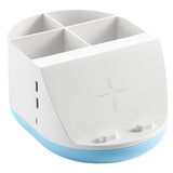 Maxbell Makeup Storage Holder Phone Charging Station Stationery Organizer Blue