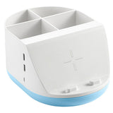 Maxbell Makeup Storage Holder Phone Charging Station Stationery Organizer Blue