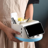 Maxbell Makeup Storage Holder Phone Charging Station Stationery Organizer Blue