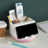 Maxbell Makeup Storage Holder Phone Charging Station Stationery Organizer Pink