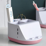 Maxbell Makeup Storage Holder Phone Charging Station Stationery Organizer Pink