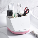 Maxbell Makeup Storage Holder Phone Charging Station Stationery Organizer Pink
