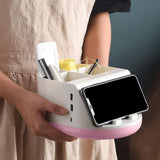 Maxbell Makeup Storage Holder Phone Charging Station Stationery Organizer Pink