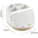Maxbell Makeup Storage Holder Phone Charging Station Stationery Organizer Khaki
