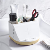 Maxbell Makeup Storage Holder Phone Charging Station Stationery Organizer Khaki