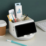 Maxbell Makeup Storage Holder Phone Charging Station Stationery Organizer Gray