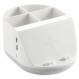 Maxbell Makeup Storage Holder Phone Charging Station Stationery Organizer Gray