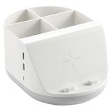 Maxbell Makeup Storage Holder Phone Charging Station Stationery Organizer Gray