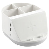 Maxbell Makeup Storage Holder Phone Charging Station Stationery Organizer Gray