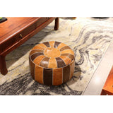 Handmade Boho Moroccan Pouf Cover Unfilled Multi Color Brown