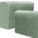 2pcs Sofa Armrest Cover Jacquard Elastic Slipcover Furniture Protector green