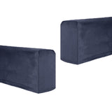 2pcs Sofa Armrest Cover Thickened Stretch Couch Arm Protector Removable Navy