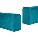 2pcs Sofa Armrest Cover Thickened Stretch Couch Arm Protector Removable Peacock Blue