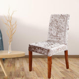 Stretchable Velvet Chair Cover Home Soft Thick Seat Slipcover Light Gold