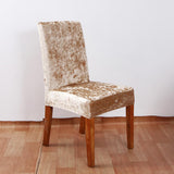 Stretchable Velvet Chair Cover Home Soft Thick Seat Slipcover Champagne