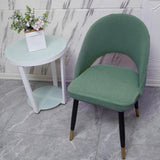 Maxbell Soft Short Back Curved Chair Cover Polyester Dining Room Arc Slipcover light green