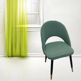 Maxbell Soft Short Back Curved Chair Cover Polyester Dining Room Arc Slipcover light green
