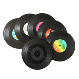 Maxbell Retro Vinyl Coaster Cup Mat Record Pad Insulation Non Slip Drink Holder Set of 6