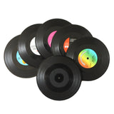 Maxbell Retro Vinyl Coaster Cup Mat Record Pad Insulation Non Slip Drink Holder Set of 6