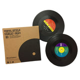 Maxbell Retro Vinyl Coaster Cup Mat Record Pad Insulation Non Slip Drink Holder Set of 2