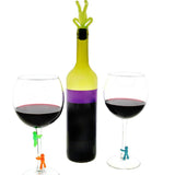 Maxbell Creative Silicone Wine Bottle Stopper Party Wine Glass Marker People